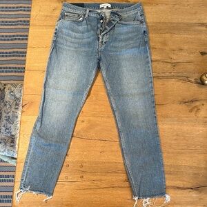 Re/Done Women's Boyfriend Jeans in Light Blue Wash